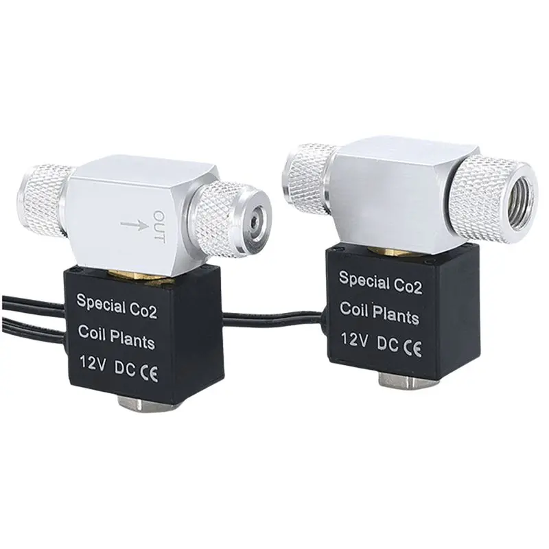 DT15 Aquarium CO2 Solenoid Valve Regulator 110V, Electric Magnetic Valve for Fish Tank, Low Temperature US Plug 12V