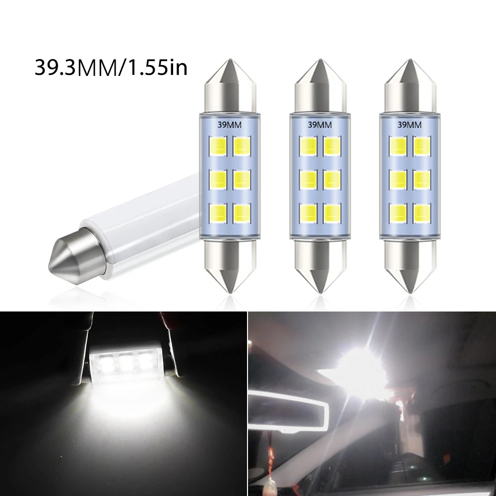 

4pcs 39mm C5W C10W 3014 LED Bulb, Interior Reading Light, Festoon Auto Dome, License Plate Luggage, Trunk Lamp