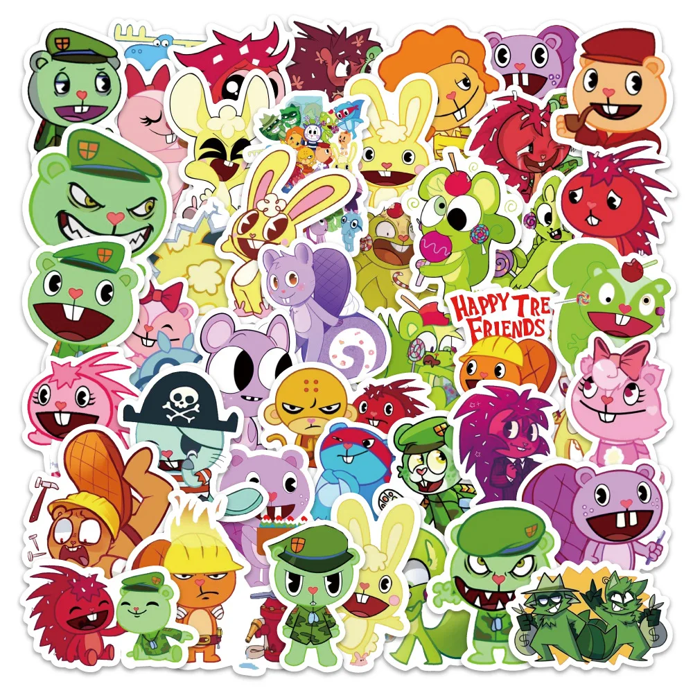 

10/30/54PCS Happy Tree Friends Cartoon Graffiti Sticker Phone Guitar Laptop Notebook Suitcase Cup Waterproof Sticker Kids Toy