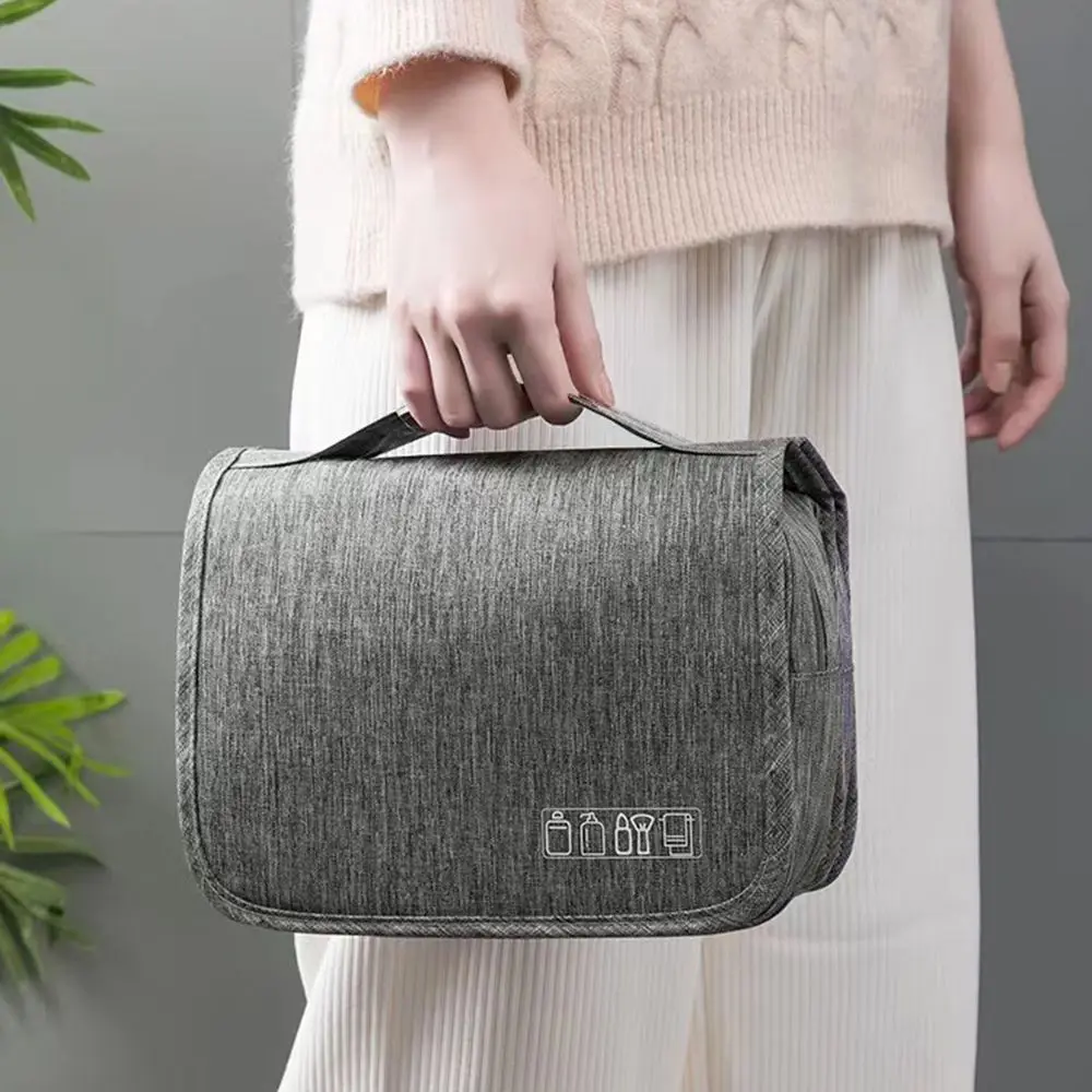 Portable Waterproof Water-resistant Large Capacity Hanging Makeup Bag Cosmetic Organizer Bag Makeup Case Travel Toiletry Bag