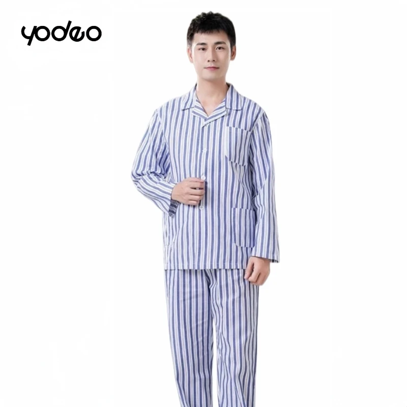 Pure cotton thickened patient clothing, diseasein inpatient long sleeved set, comfortable breathable loose fitting patient gown