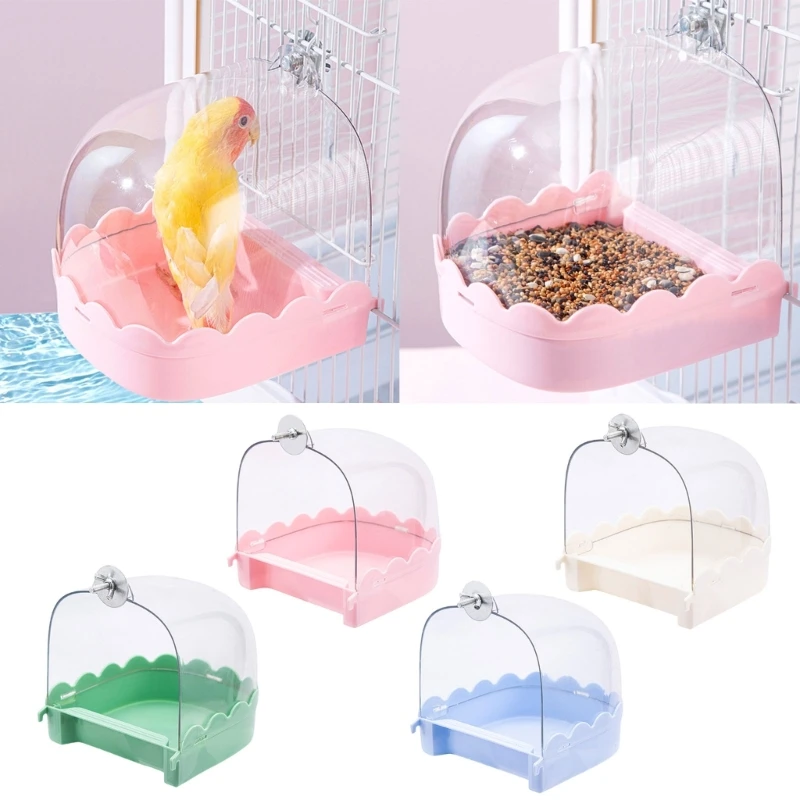 Bird Shower Room Birdcage Addon Screw Bath Room Parrots Bathtub Cage Mounted Clear Bathtub for Budgies Cage Accessories