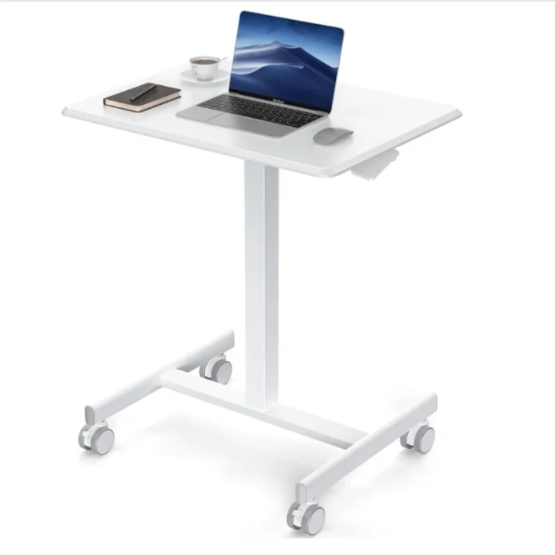 

Fully Foldable Mobile Standing Desk Tiltable Desktop Gas Spring Height Adjustable Rolling Laptop Workstation For Office Study
