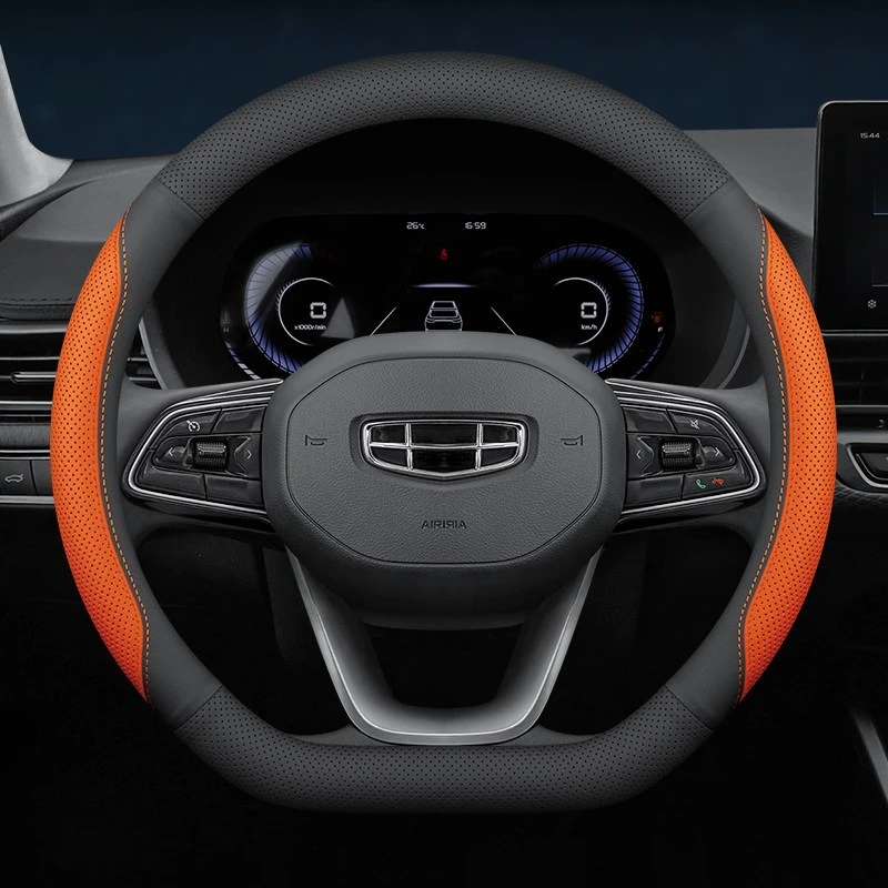 Sport Style Steering Cover For Geely Coolray Emgrand Monjaro Starray Azkarra Tugella Preface Okavango 37‑38CM Car Accessories