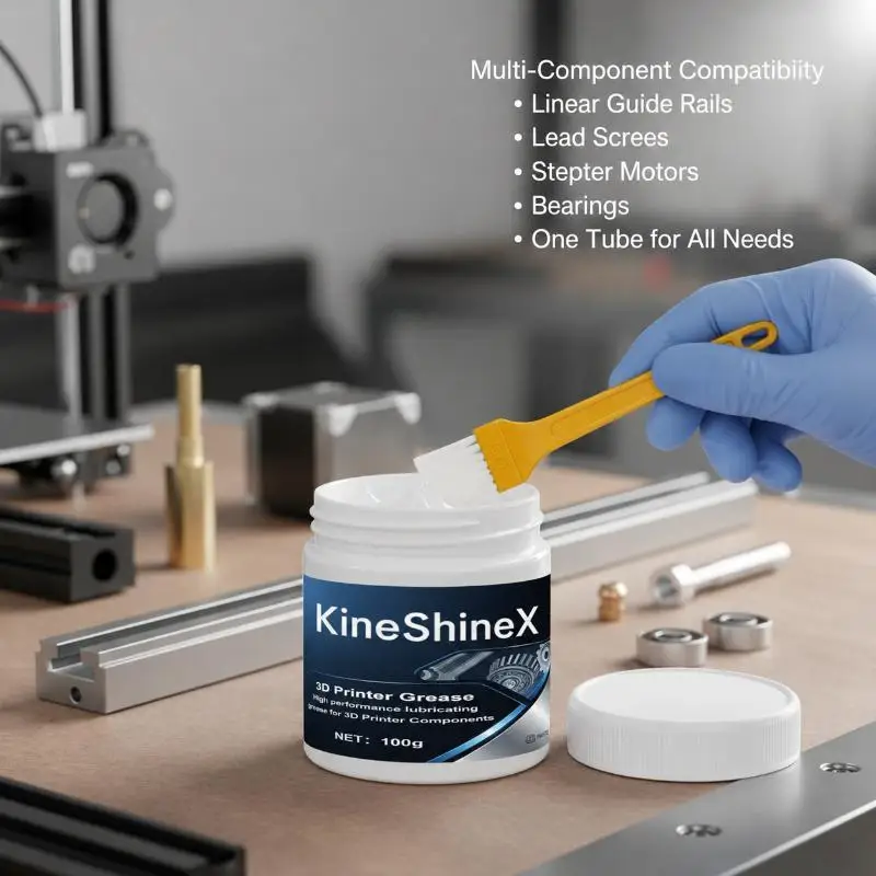 【C】Premium 3D Printer Grease For Z Axis Screws Rails Low Noise Lubricant Fits Ender 3 Bambu Lab Prusa Voron 100g With Brush