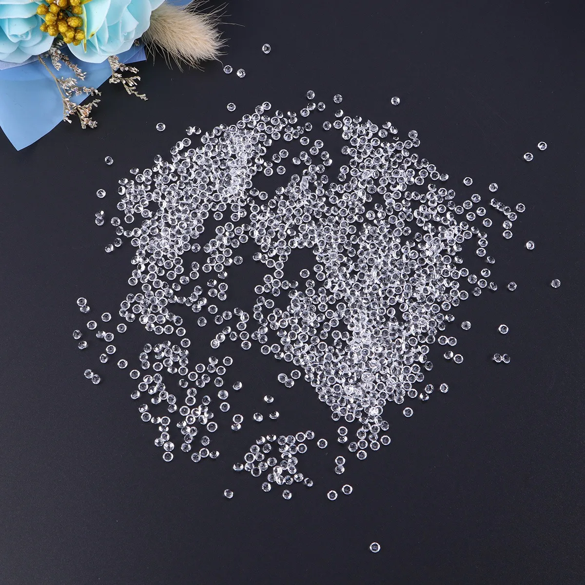 

1000 Pcs Acrylic Drilling Decorations Blaue Dekosteine Round Blue Stones for Vases Crystals Bride Clear Rhinestones