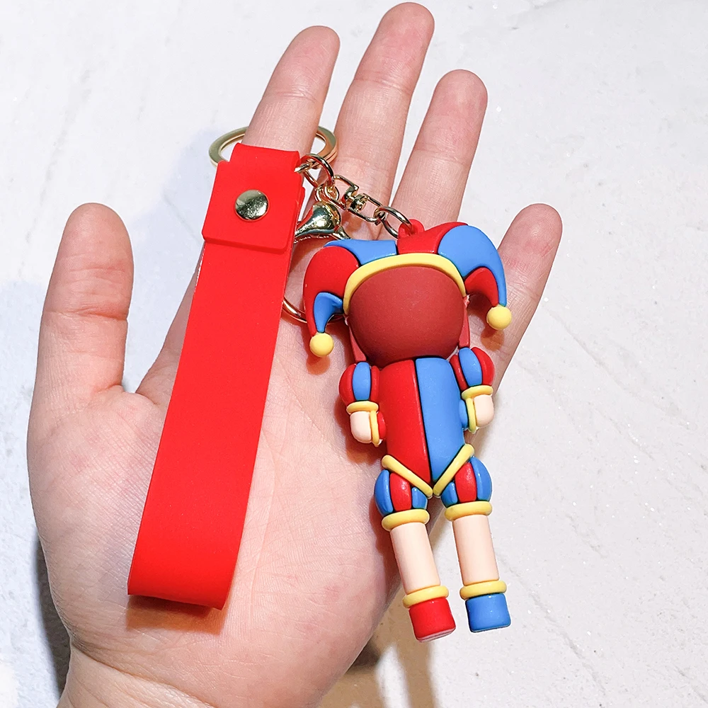 Magical Digital Circus Joker Toy Anime Keychain Pomni Silicone Doll Jax Keychain Toy Cute Children's Christmas Gift