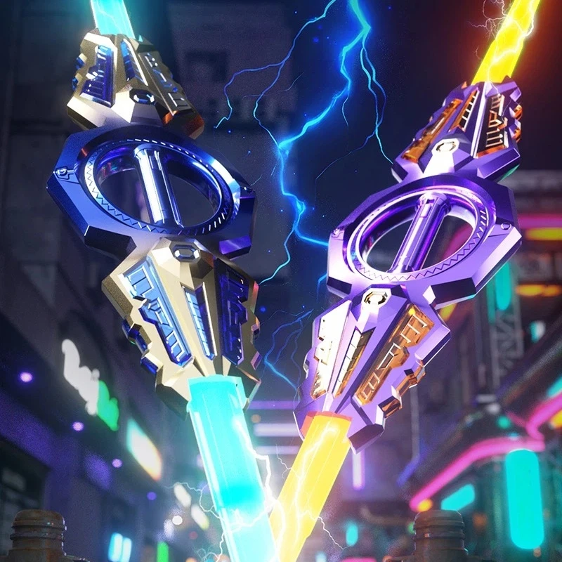 Espada Laser Telescópica com Luzes de Dupla Lâmina, Brinquedo LED para Meninos, Presente de Aniversário, Cosplay