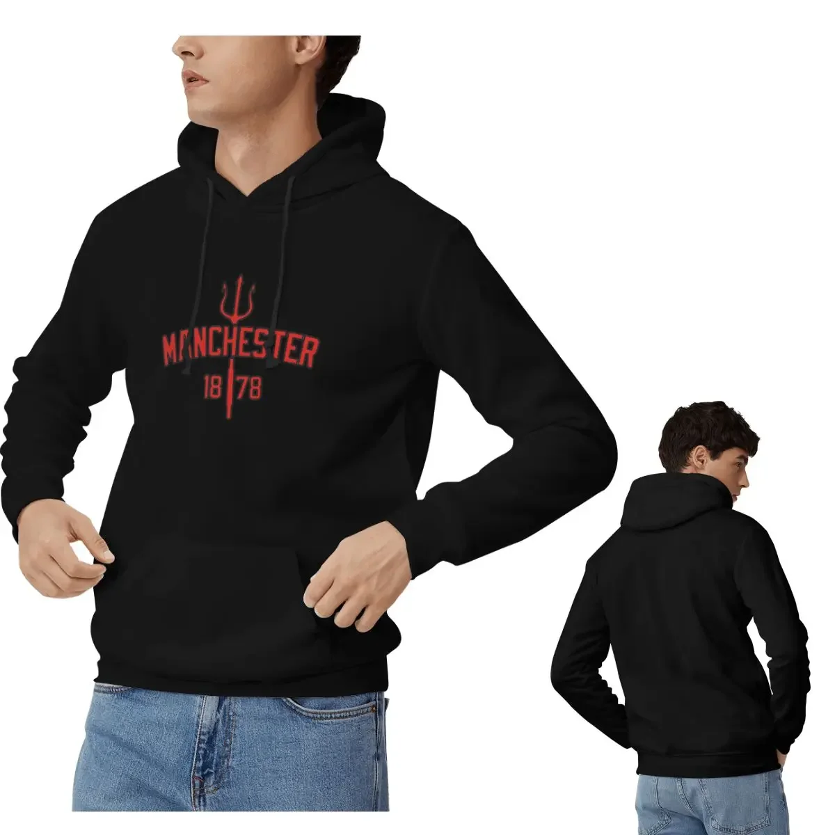 

Дьяволы Манчестер, Манчестер - красные толстовки, мужские и женские пуловеры, толстовки в стиле Харадзюку с длинными рукавами и капюшоном, осень-зима