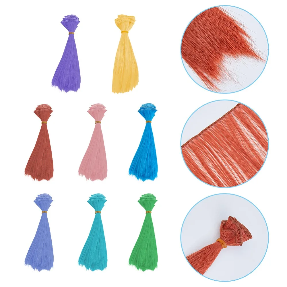 1세트 8개 8색상 PP 가발 헤어 BJD 제작 액세서리 혼합 색상 1000x200~210mm 1개/색상