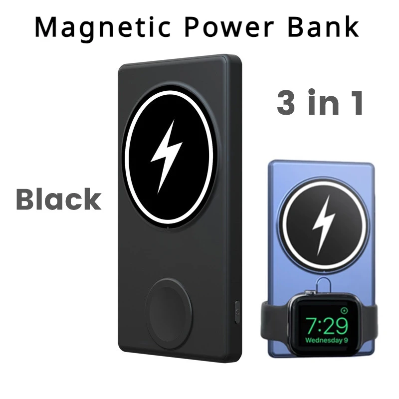 

Wireless Charger Magnetic Power Bank For iphone15 14 13 12 11Pormax Apple Watch AirPods External Battery Pack Portable Powerbank