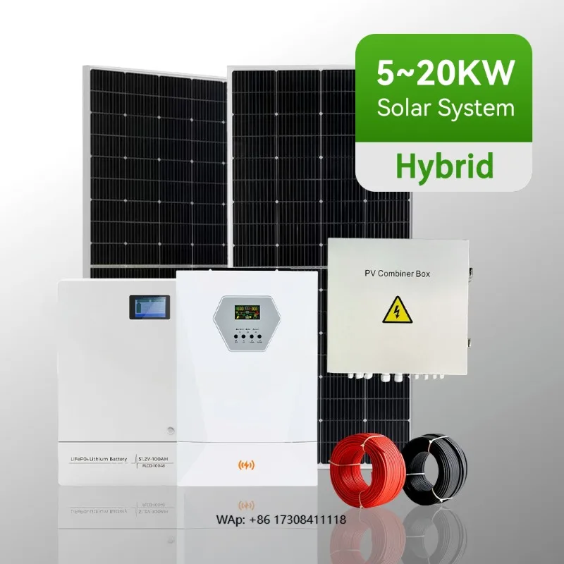 Off-grid solar system 5KW 10KW 15KW 20KW hybrid lithium-ion solar power system, home solar panel complete kit