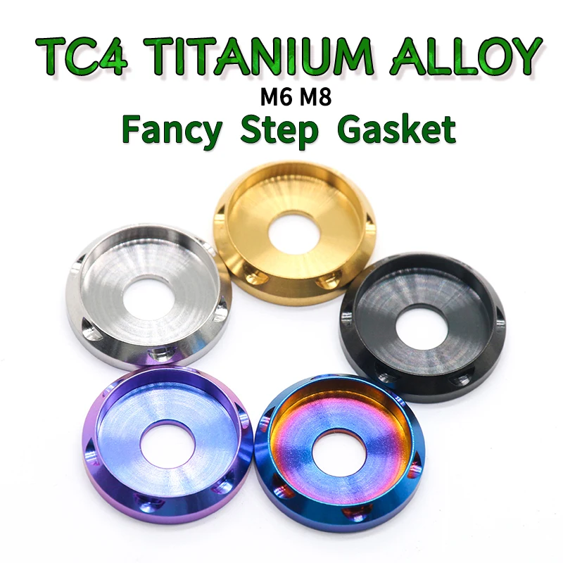TC4 titanium alloy gasket disc head step gasket M6M8 electric motorcycle modification decorative gasket