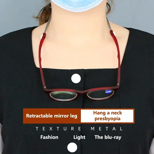 2024 nuevas gafas de lectura TR de alta calidad con absorción magnética para colgar en el cuello para hombres y mujeres gafas de lectura magnéticas portátiles