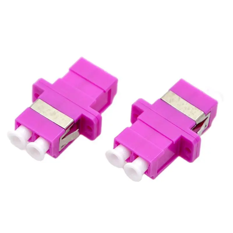 

100PCS New Hot Sale Fiber Optic Connector LC UPC Singlemode Duplex Adapter OM3 OM4 Coupler Flange Free Shipping to Russia