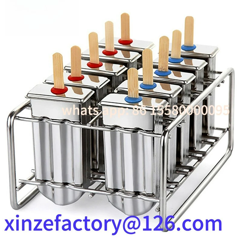 

Customizable Stainless Steel Rack Ice Frozen Lolly Maker Homemade Ice Cream Mold with Popsicle
