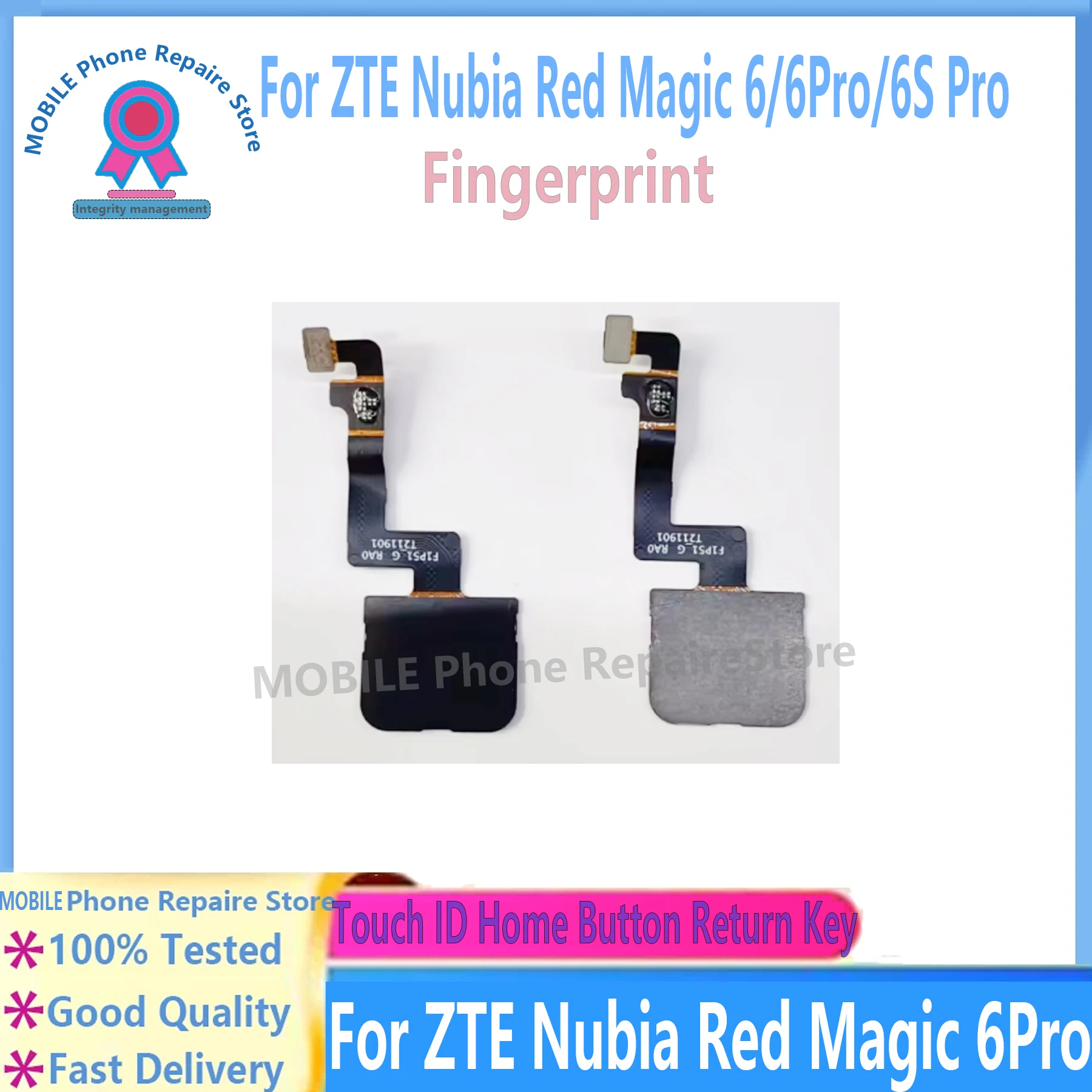 

For ZTE Nubia Red Magic 6 6Pro 6S Pro NX669J Fingerprint Sensor Connector OEM Replacement