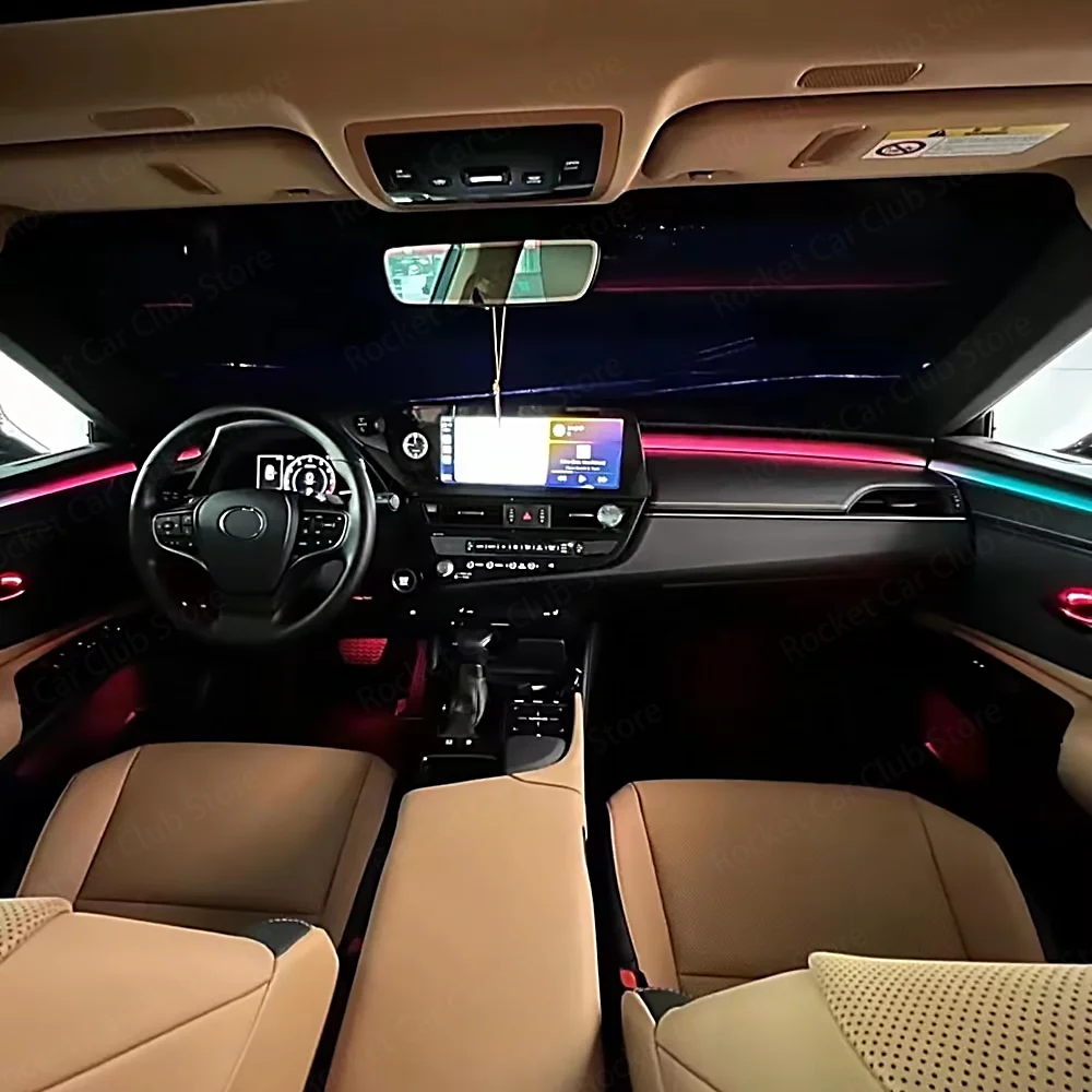 For Lexus ES 300 200 260 2018-2023Car Interior Instrument Door Dynamic Light Shadow Decorative Lamp LED Ambient Light 64 Colour