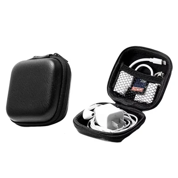 무선 이어폰, 휴대용 지퍼 이어폰 케이스, 이어폰 가방, USB 데이터 케이블 보관 가방 가죽 이어폰 가방에 적합