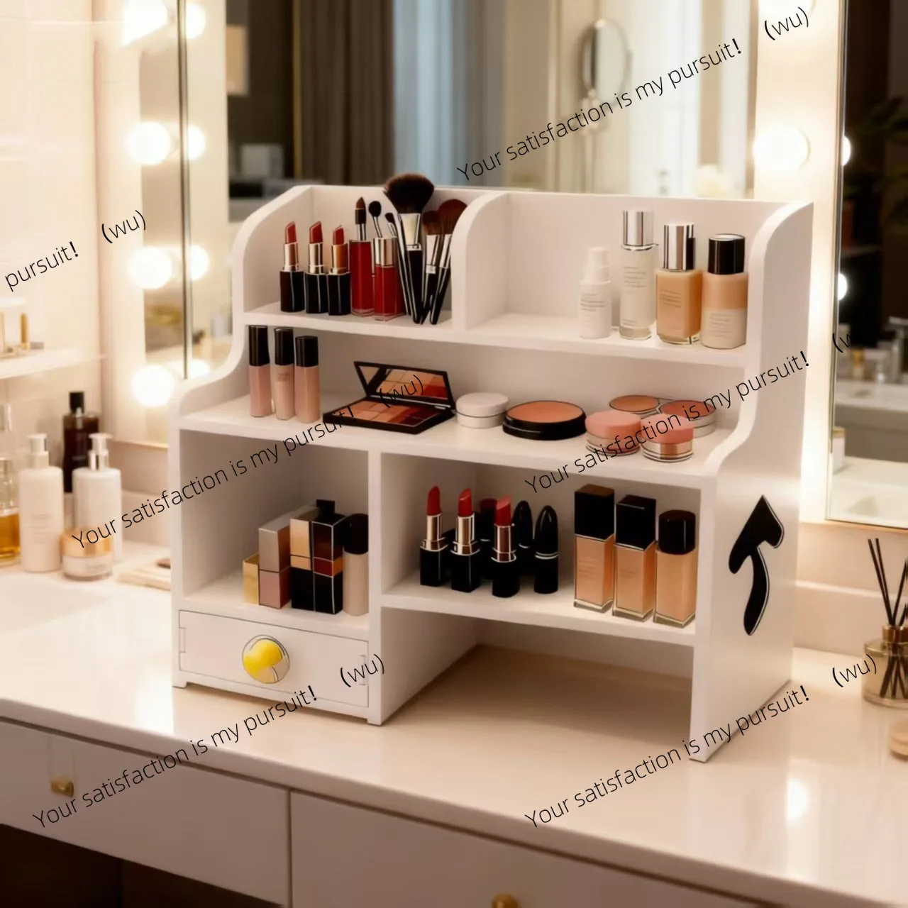Plastic Cosmetics Storage Box Small Mushroom Student Dormitory Cosmetics Ornament Desktop Storage Finishing Cosmetics Box