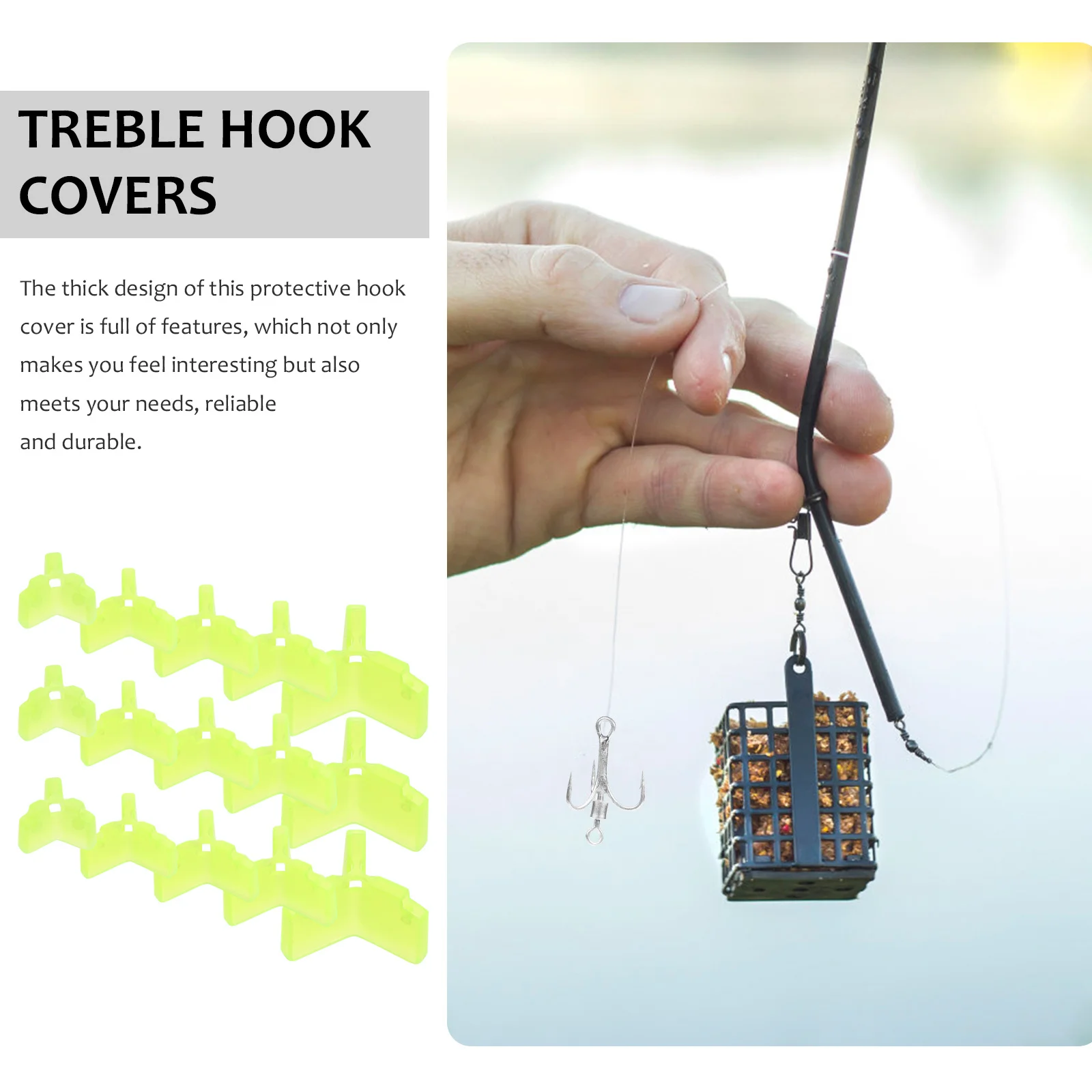 

100pcs Fishing Safety Cap Thicken Hook Bonnet Anti Scratch Protective Hook Guard For Treble Hooks Durable Fishing Tool
