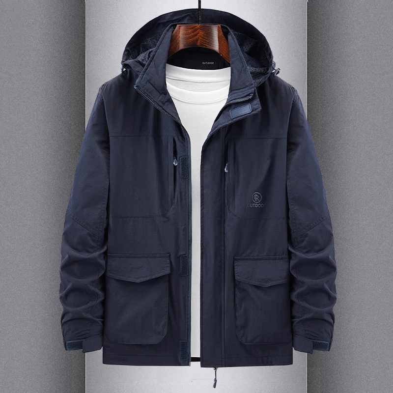 

Мужская повседневная свободная куртка на весну-осень, новая модель, с множеством карманов, рабочая одежда, ветрозащитная, дышащая, модная, в городском стиле