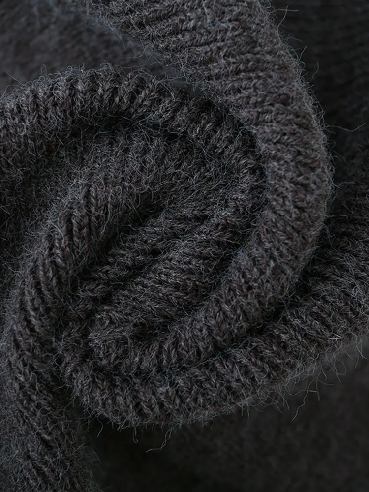 Nlzgmsj Autumn Loose Knitted Pullovers For Women Turndown Collar Long Sleeve Sweater New Casual Knitwear Daily Style cloak