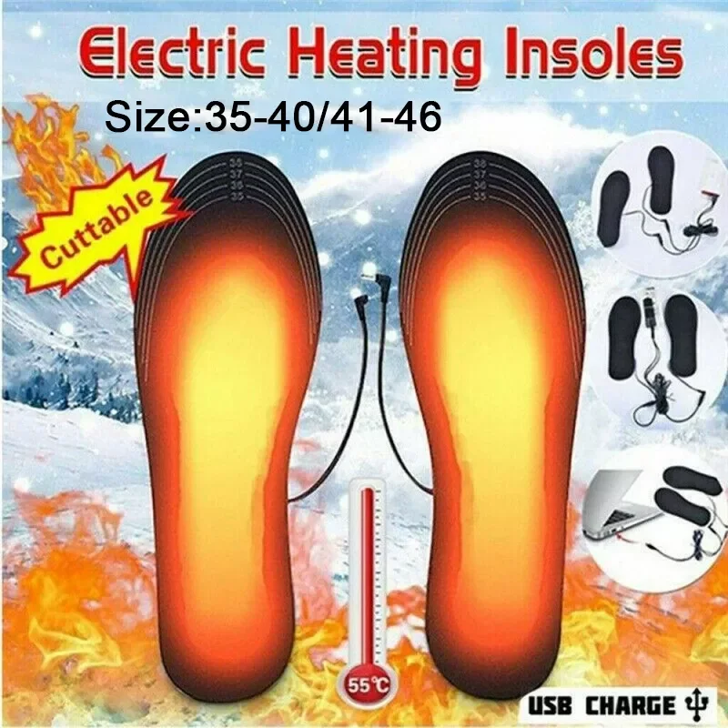 

Women Men USB Heated Shoe Insole Electric Foot Heater Winter Outdoor Camping Hiking Cycling Feet Warmer Heating Insoles Washable