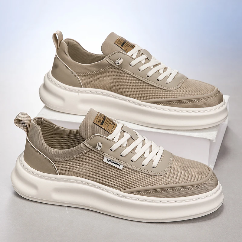 

Vintage Washed Blue High-Street American Denim Casual Vulcanized Sneakers - Summer Breathable Canvas Low-Tops with Chunky Soles