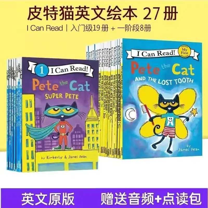 Buku gambar bahasa Inggris 27-volume paling lengkap Pete The Cat I bisa membaca dengan audio