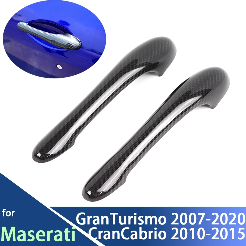 Real Dry Carbon Fiber Exterior Door Handles for Maserati Gran Turismo GranTurismo 07-20 Gran Cabrio GranCabrio Handle Cover