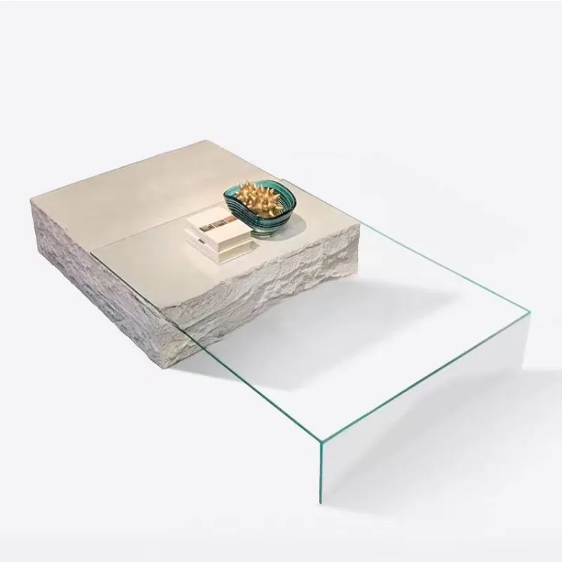 

Glass creative square tea table