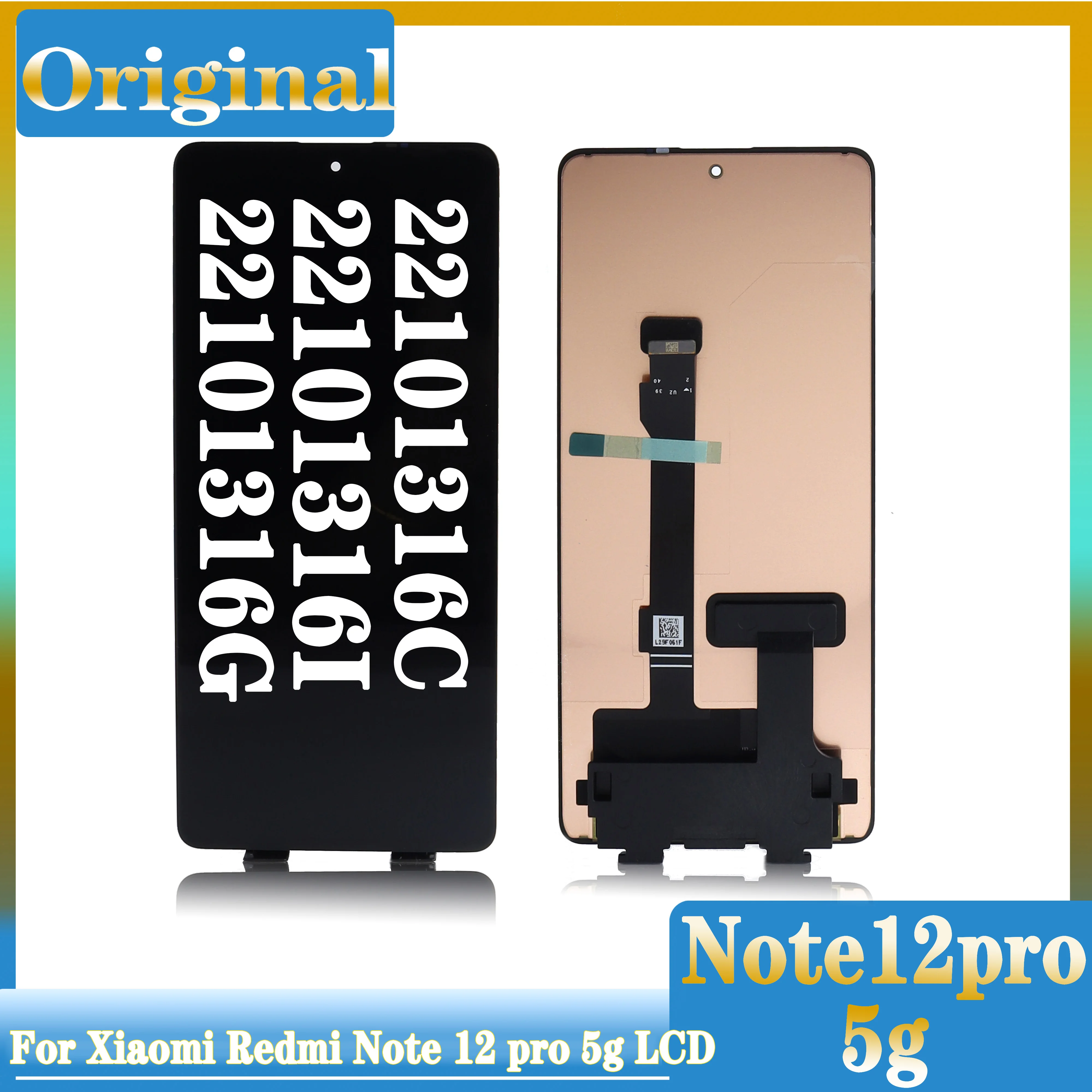 

6.67" Original For Xiaomi Redmi Note 12 Pro 5G LCD 22101316C 22101316I 22101316G Display Screen Touch Panel Digitizer Assembly