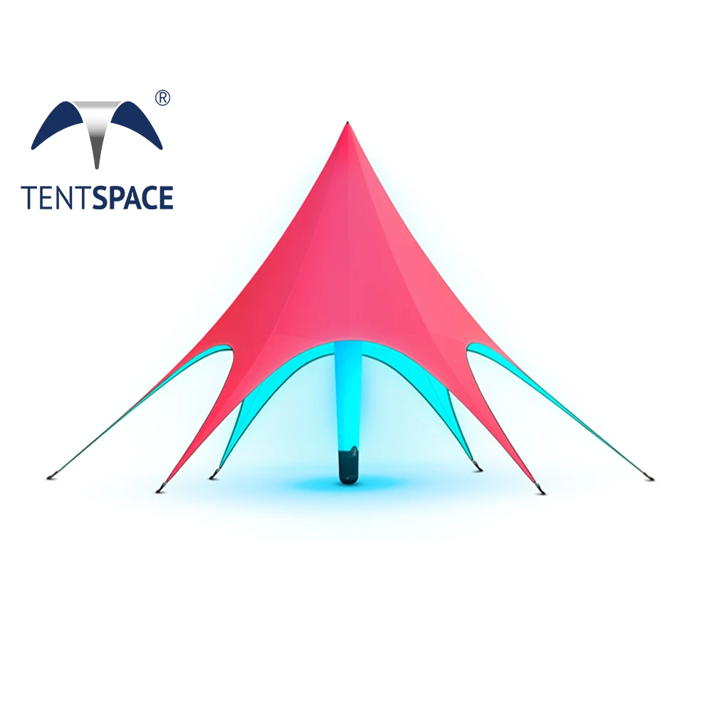 Custom Red Star Shaped Camping Tent Inflatable Light Tube Star Tents For Outdoor Party