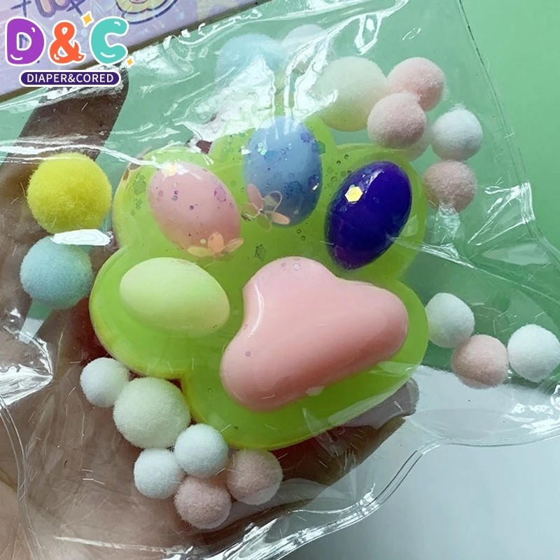 Kawaii Multi-layered Cat Claw Squeezing Toy Soft Mochi Decompression Toy Cartoon Cat Claw Slow Rebound Toys Kid Adult Gifts