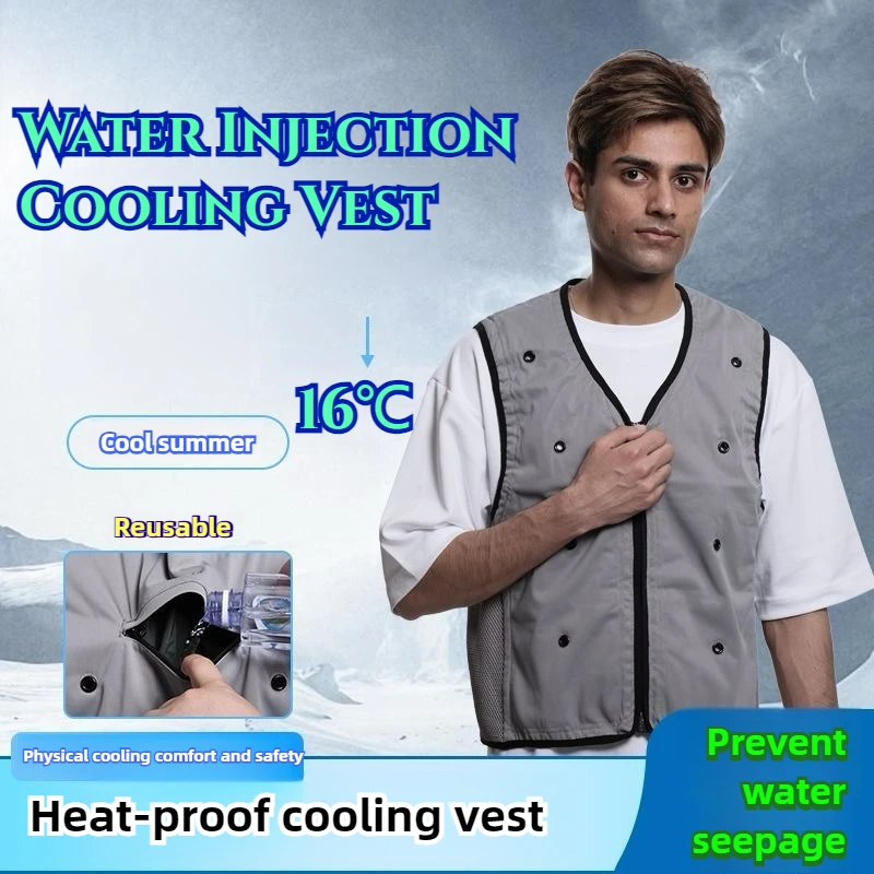

Summer Water Injection Evaporative Cooling Vests Men's Stay Cool Ultimate Heat Relief Gilet Outdoor Hiking Fishing Work Vest Man