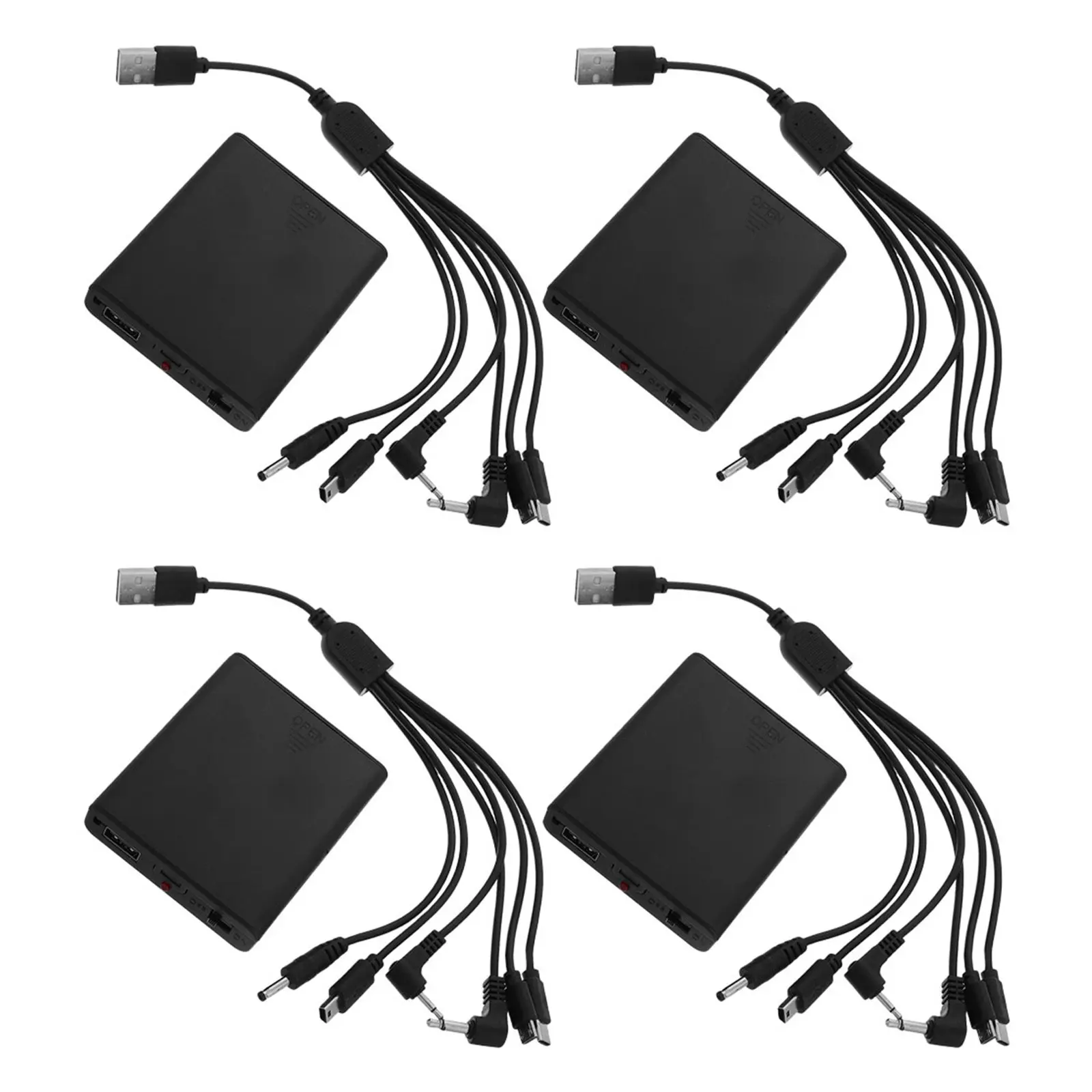 4Pcs External Power Battery Box Emergency Safe Backup Charger Portable Power Supply Multi-Jack Output for Electronic Locks