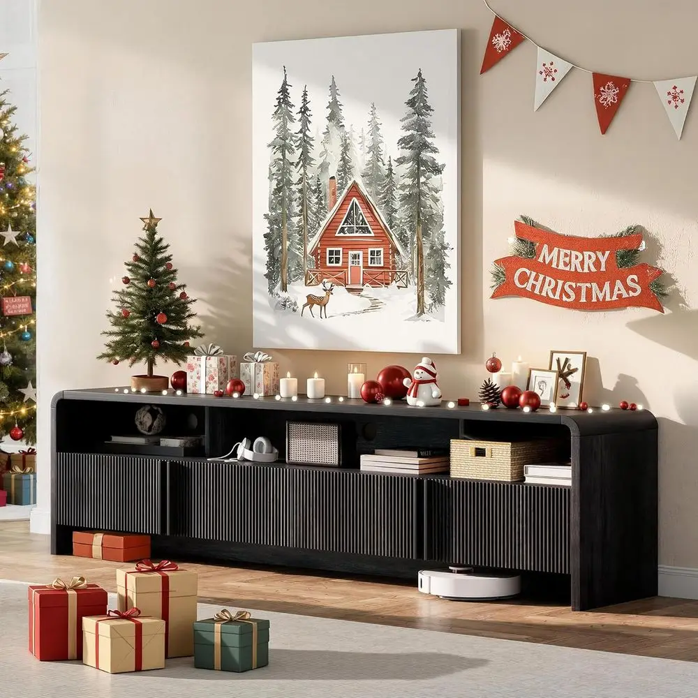 Black Wood Tv Stand…