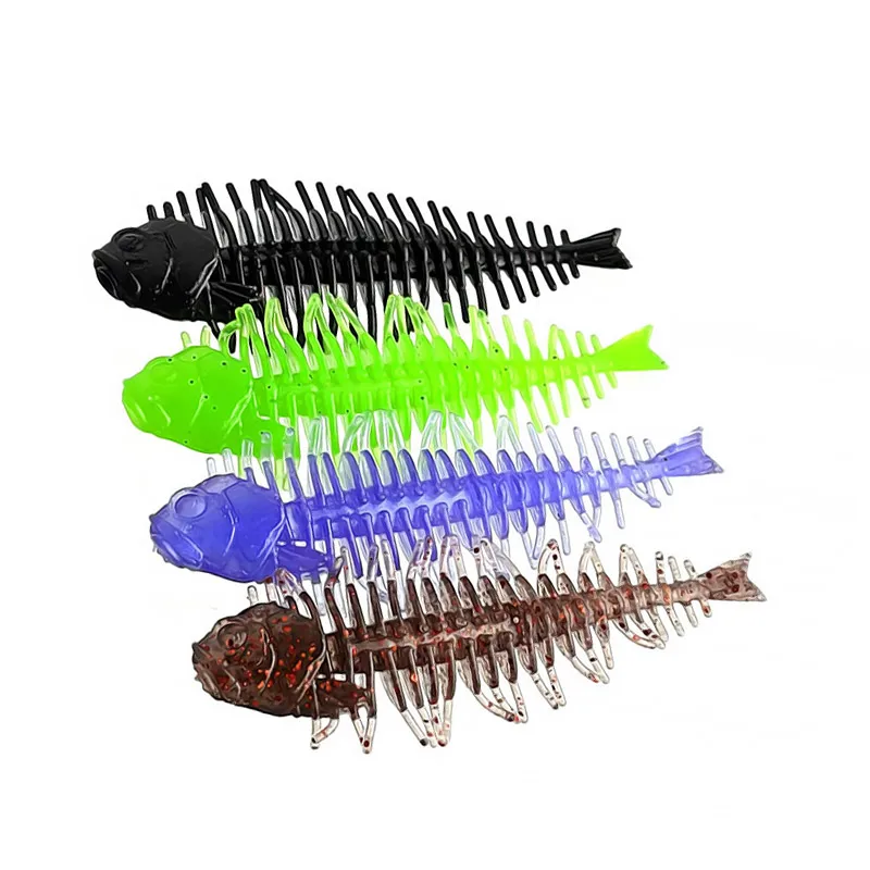 بازوكا 60 مللي متر 2 جرام عظم السمك الطعم الناعم الصيد إغراء سويم سيليكون شاد Wobblers تهزهز دودة بايك باس الكارب
