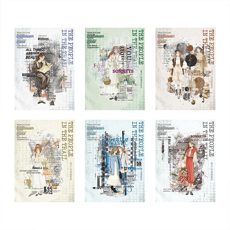 1pack The Trace Finder Series Vintage Ephemera Stickers 10pcs Collage Base Decals  Journaling Memory Keeping Scrapbooking