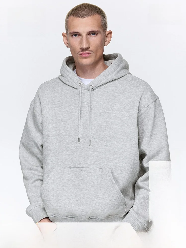 

H&M Унисекс худи свободного кроя, комфортное, повседневное, модное, из смесового хлопка и полиэстера, стандартной толщины, цветное