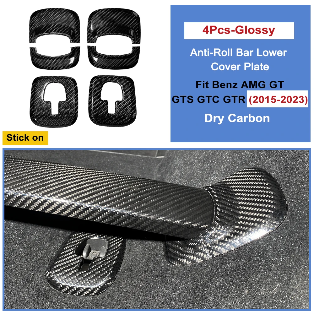 Fit 2015-2023 Mercedes AMG GT GTS GTC GTR High quality Carbon Fiber Car Stick On Accessory Anti-Roll Bar CoverTrunk Interior Mod