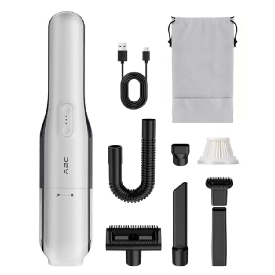 

Ручной беспроводной пылесос с сильным всасыванием 19000 Па, мини-автомобильный пылесос с HEPA-фильтром, 2 режима всасывания, несколько насадок,