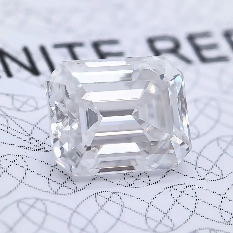 

Moissanite Stone Emerald Cut Super White D Color VVS1 DIY Chamrs Ring Shiny Necklace Earrings Main Materials Certificate