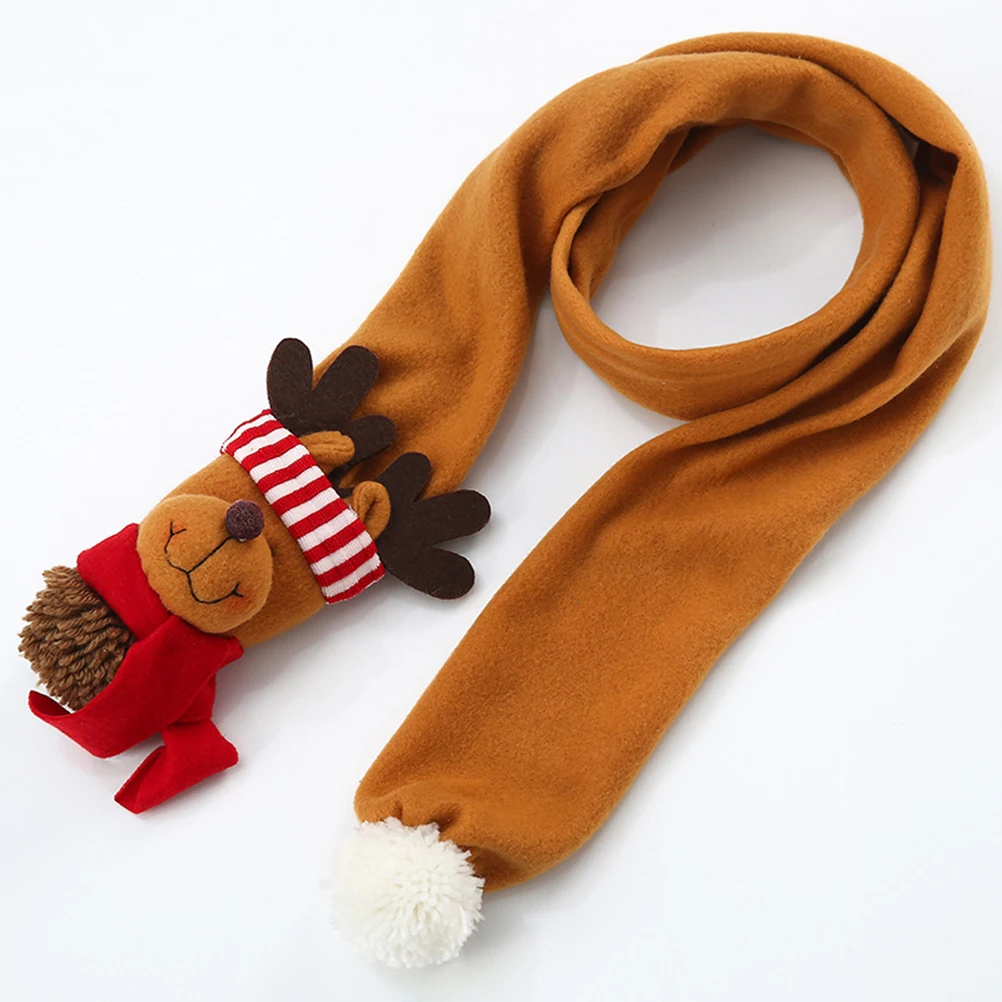 

Christmas Scarf Cute Cartoon Elk Design Warm Knitting Winter Scarves For Women Holiday Gift Decoration (Deer)