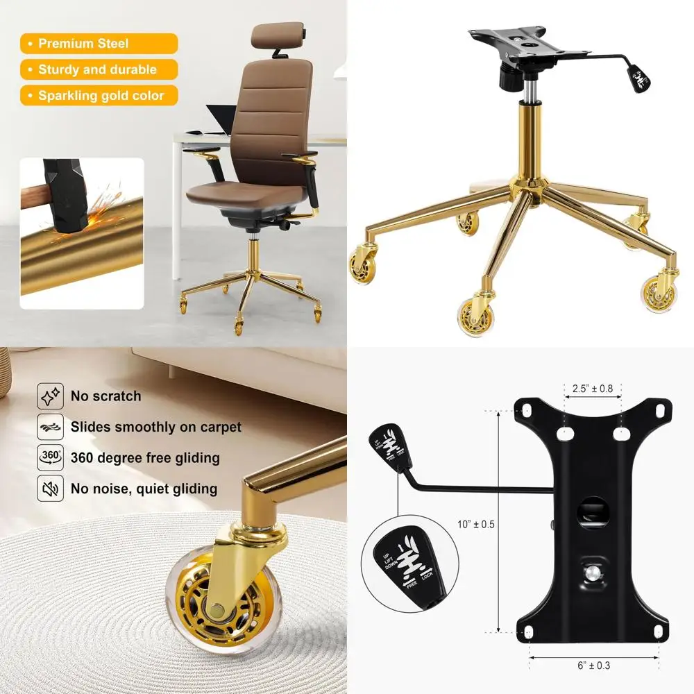 

Комплект металлического основания игрового стула с нижней пластиной, 5 резиновыми колесами, подставкой для цилиндра