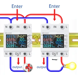 AC170-300V WIFI Tuya Smart Rail Voltage amperometro 8 In 1 Display digitale multifunzionale misuratore di energia Tester protezione spegnimento