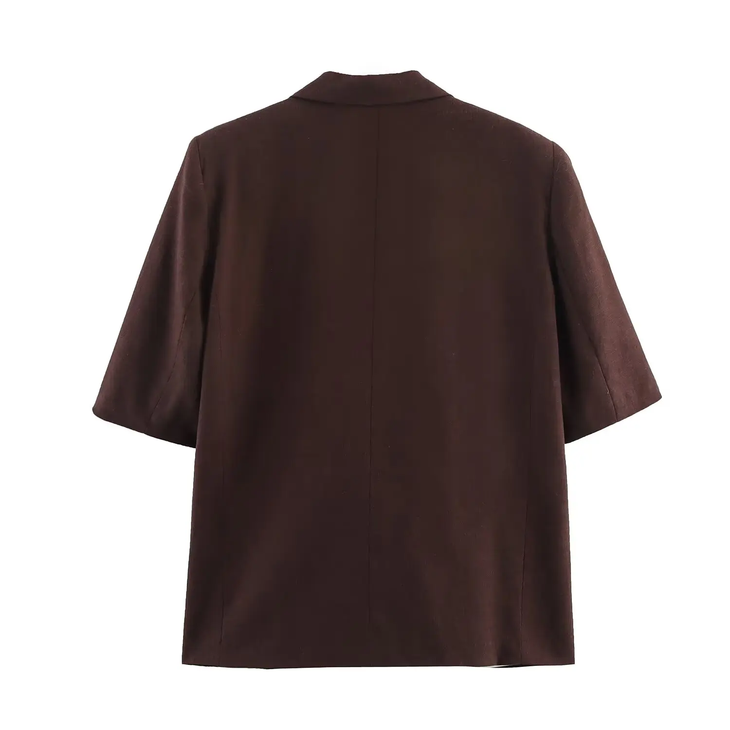 Tidalyf 2025 جديد امرأة بدلة على الموضة سترة العميق الخامس الرقبة زر واحد قصيرة الأكمام أبلى أنيقة أنيقة للمرأة في الخريف #2