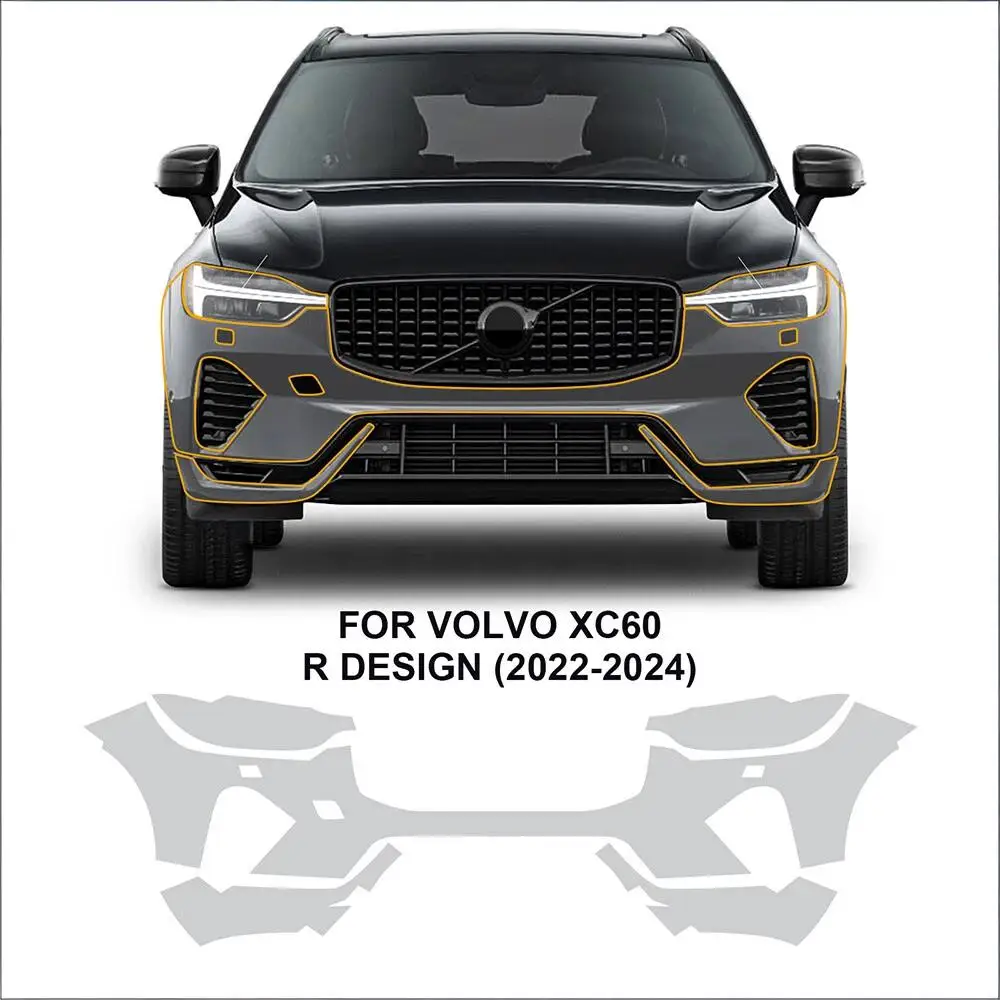 

For Volvo XC60 2022-2024 TPU Body Bumper Door Pre-cut Sticker Paint Protection Film PPF Kit Scratch-resistant And Transparent