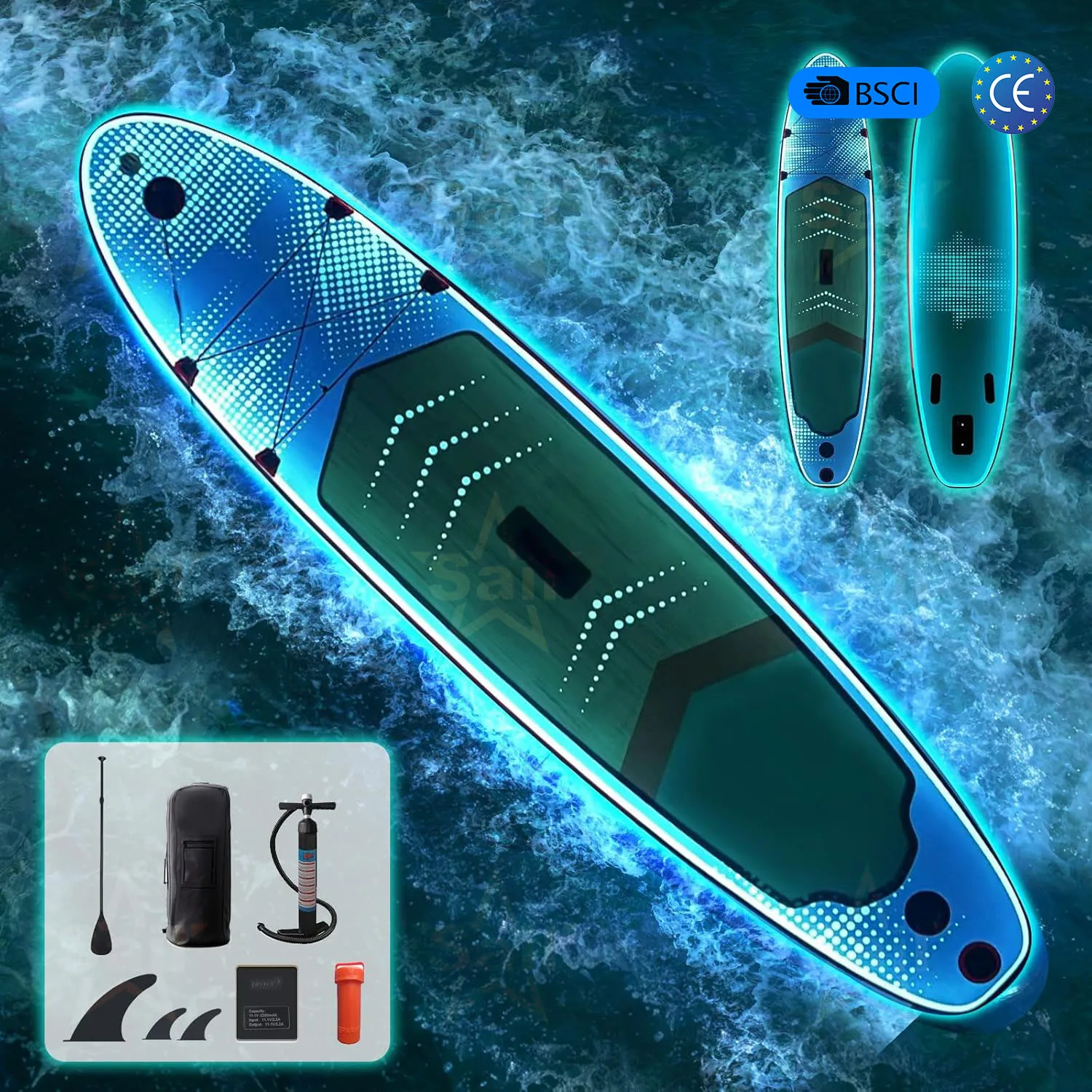 All-inclusive Inflatable Stand up Paddle Board SUP with Adjustable Kayak Seat Paddle Pump Leash Beginners Advanced